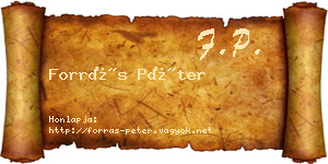 Forrás Péter névjegykártya